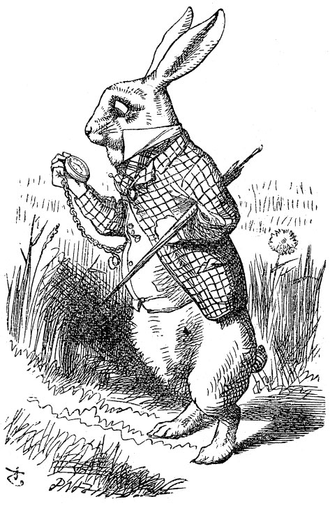 The White Rabbit checks his watch