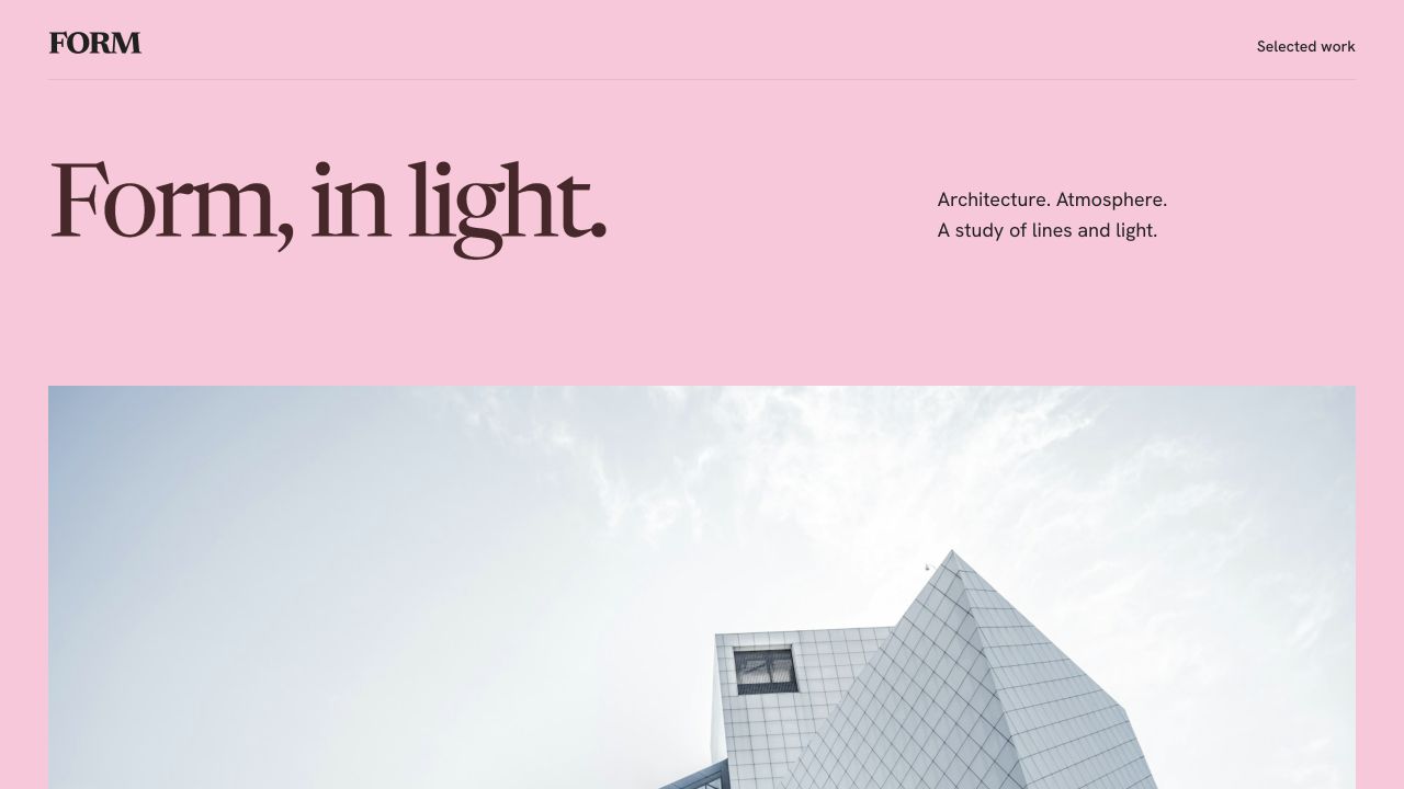 The same page with a warm pink palette