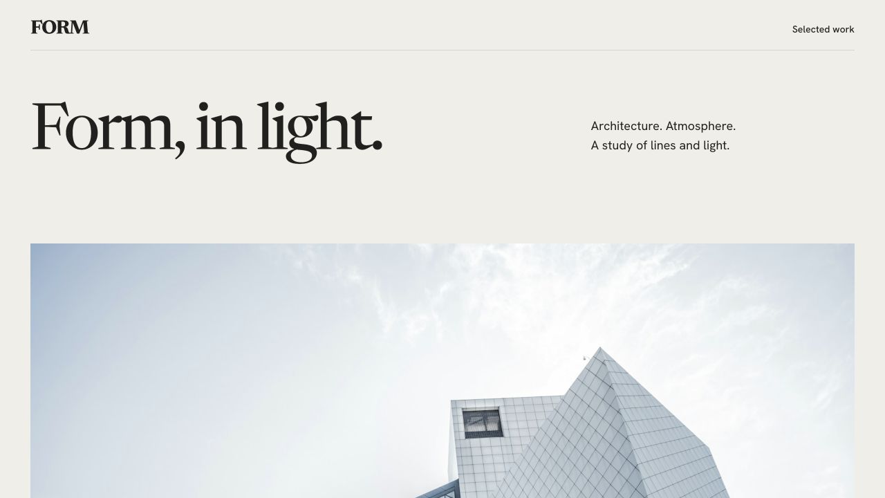 Published FORM page at desktop width