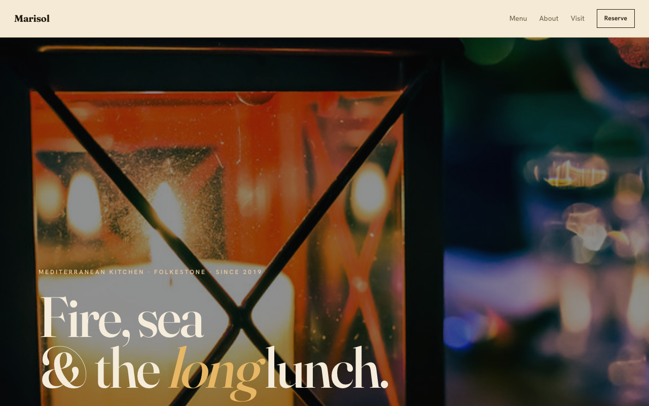 Marisol, a restaurant website built with edition