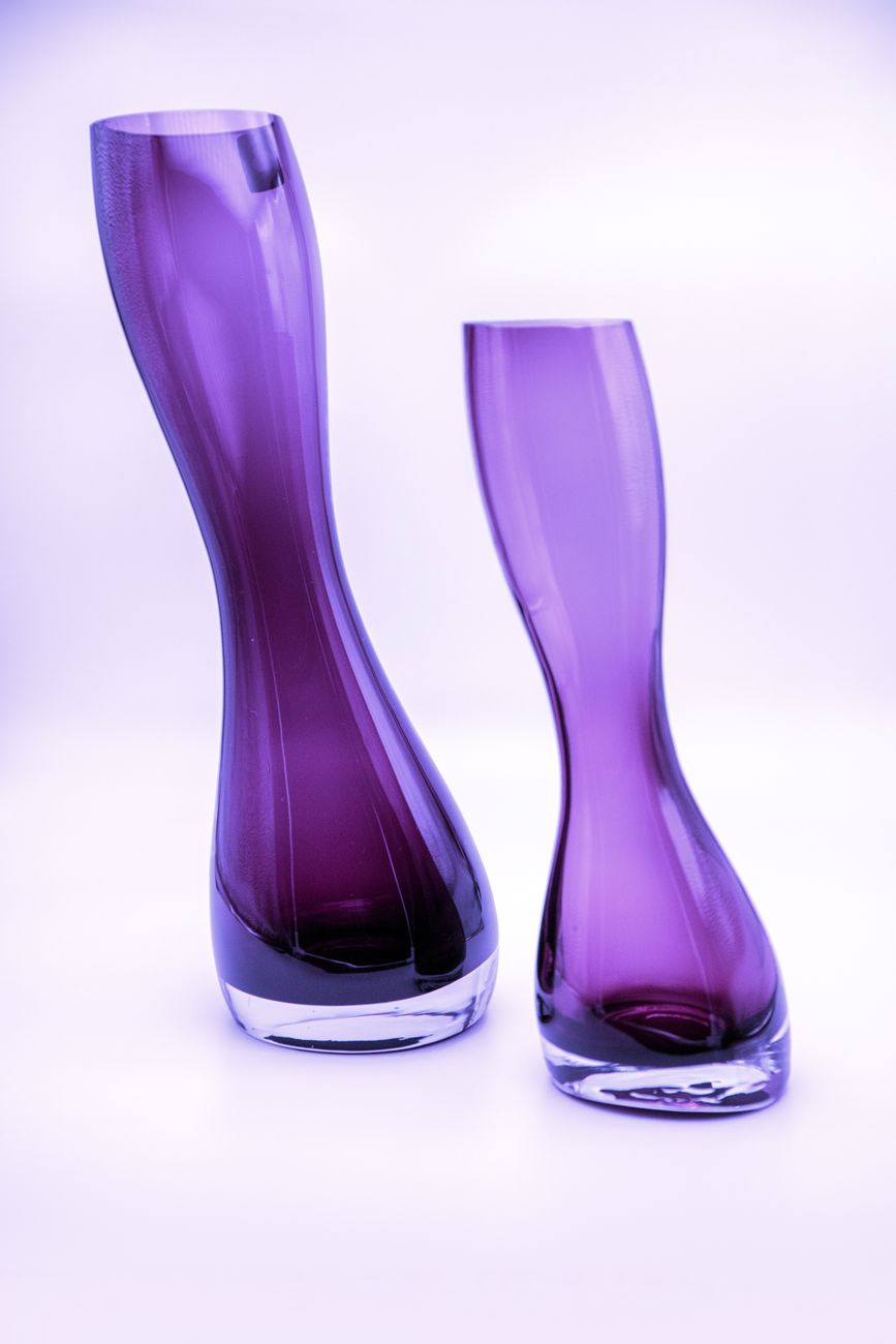 Pair of Amethyst Glass Vases — detail