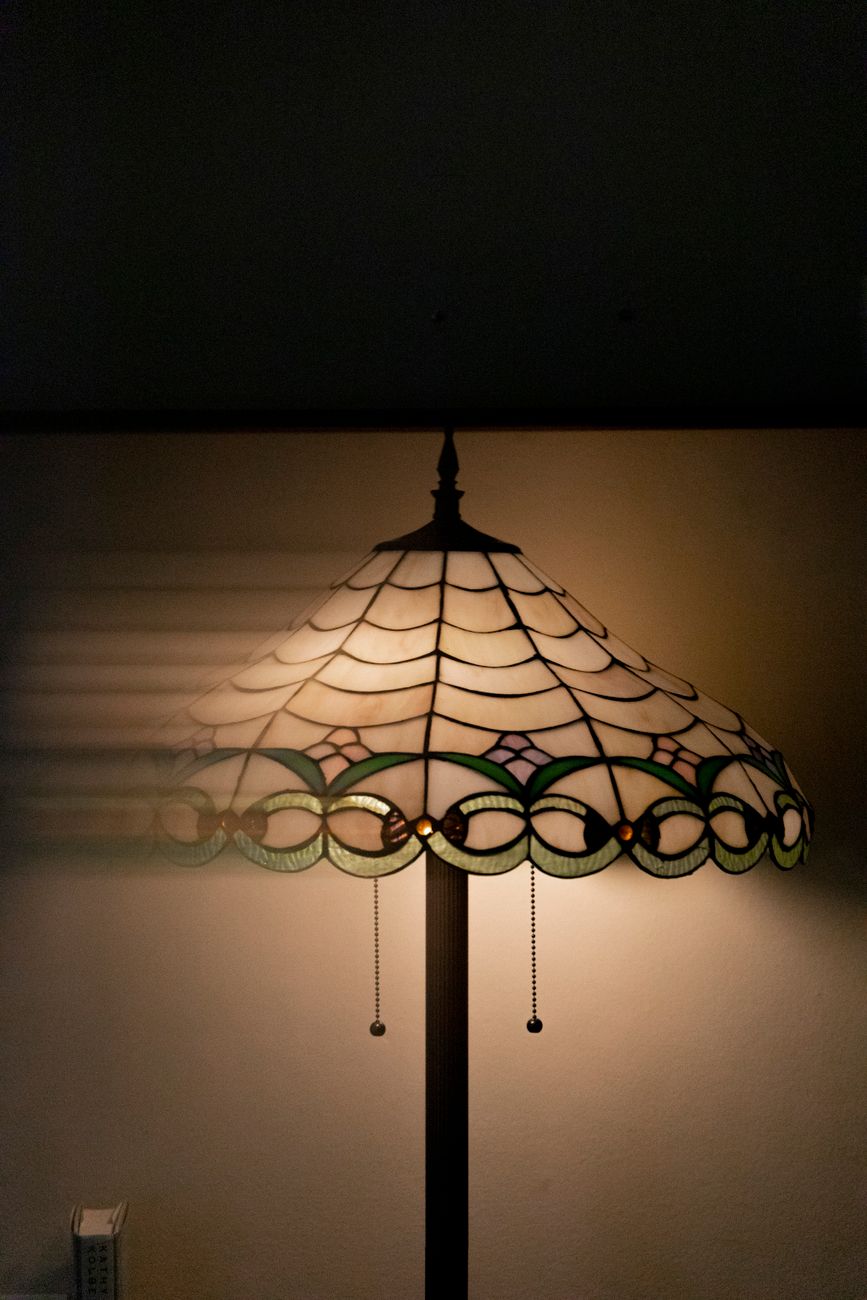 Cranberry Glass Oil Lamp — detail