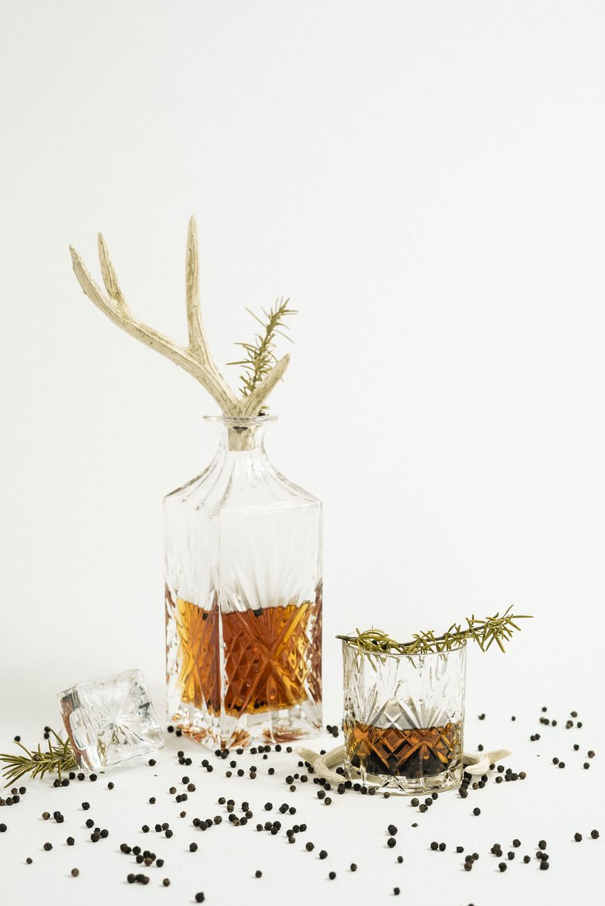 Pair of Cut Glass Decanters — detail