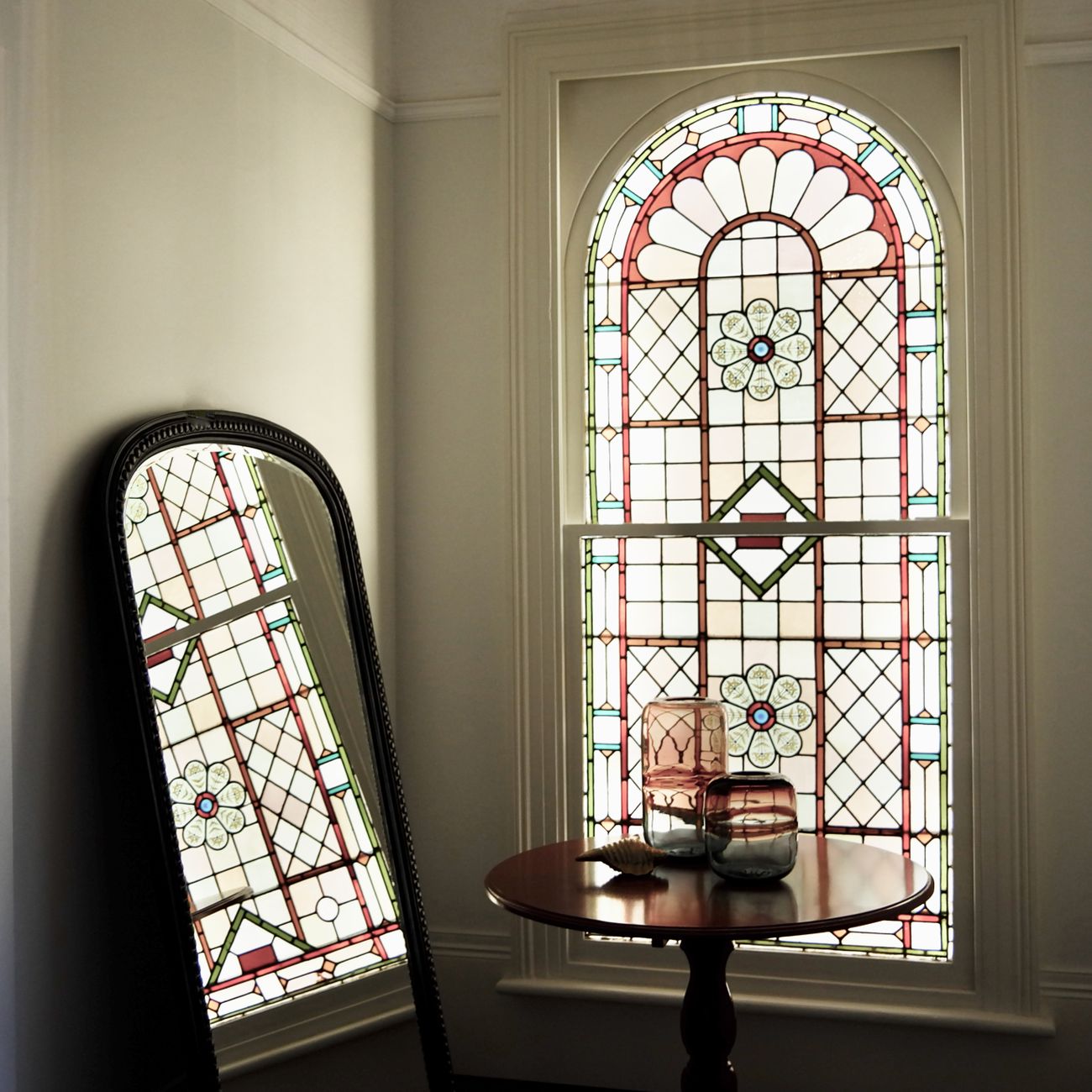 Giltwood Overmantel Mirror — detail