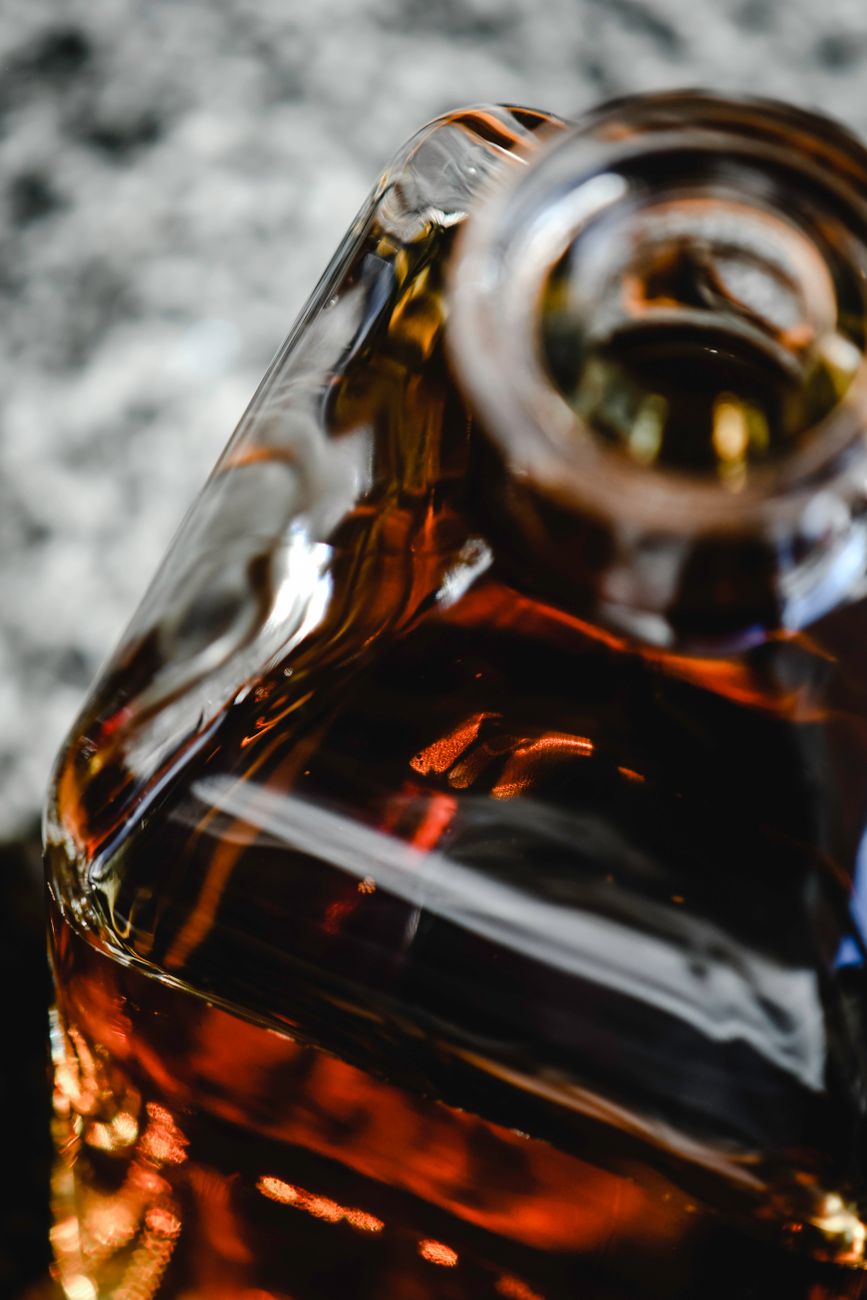 Pair of Cut Glass Decanters — detail