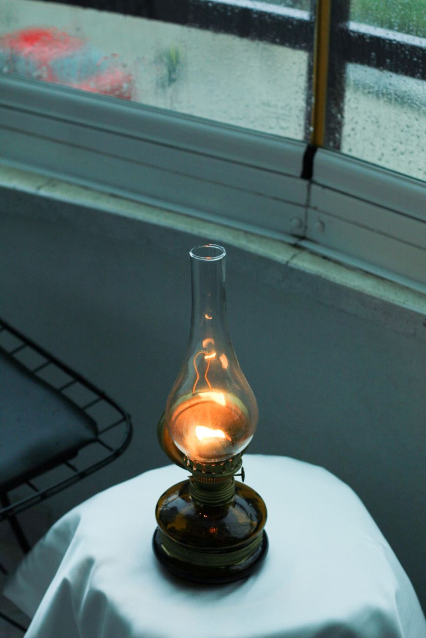 Cranberry Glass Oil Lamp